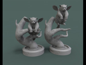angel cat on a tree 3d print model 3D Принт Модель