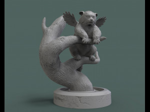 angel cat on a tree 3d print model Modèles 3D en vedette