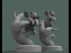 angel cat on a tree 3d print model Modèles 3D en vedette