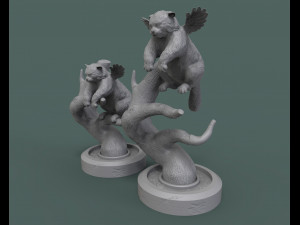 angel cat on a tree 3d print model Modèles 3D en vedette