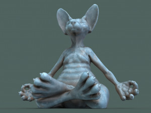 cute and chubby yoga cat 3d print model 3D printmodel