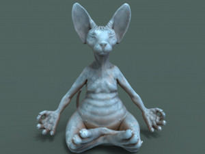 cute and chubby yoga cat 3d print model 3D printmodel
