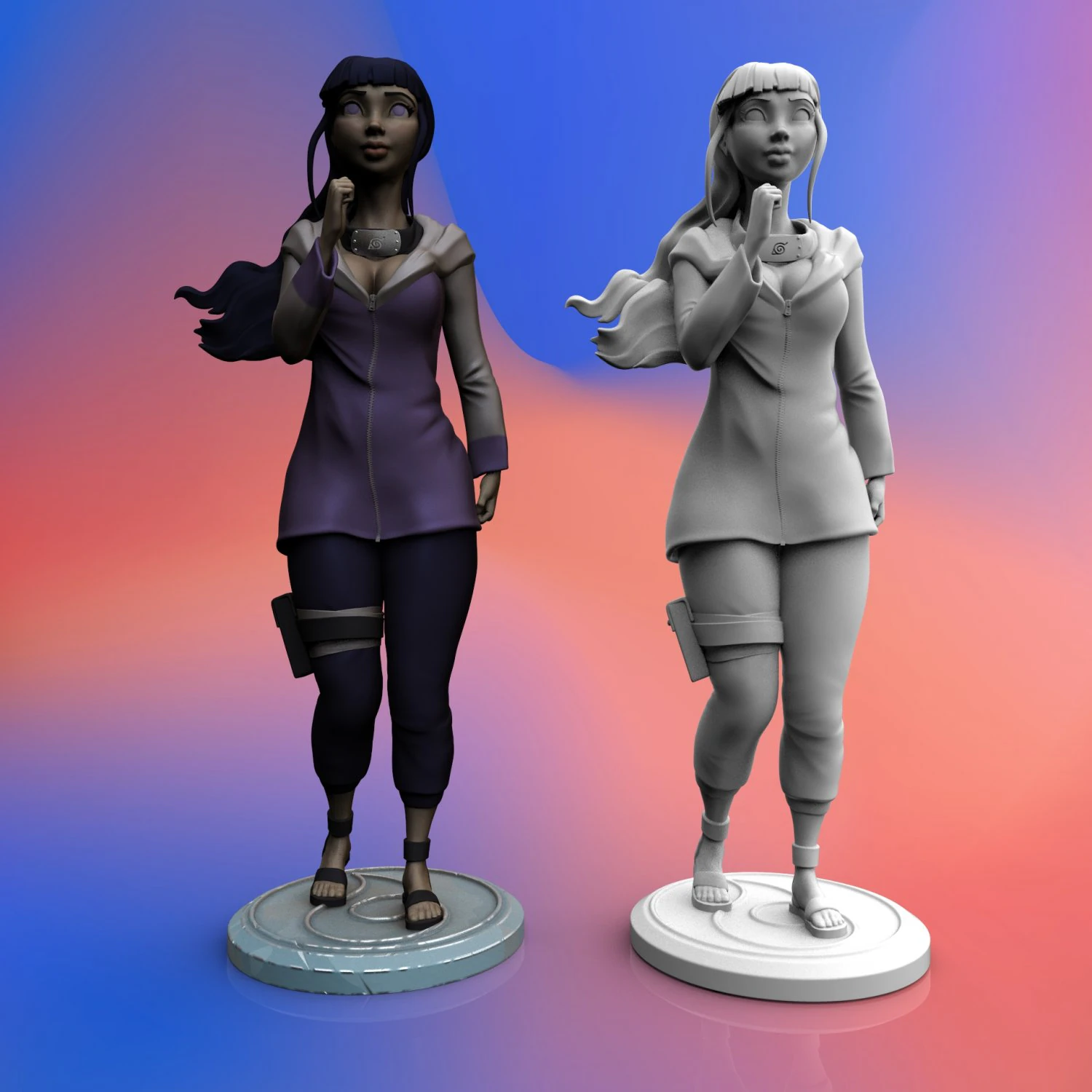 hyuga hinata from anime naruto 3d print model 3D Print Model .c4d .max .obj .3ds .fbx .stl .blend
