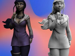 hyuga hinata from anime naruto 3d print model 3D Принт Модель