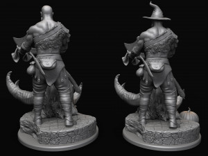Kratos with the head of daudi 3d print model 3D 打印模型