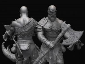 Kratos with the head of daudi 3d print model 3D 打印模型