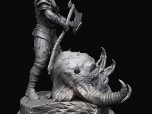 Kratos with the head of daudi 3d print model 3D 打印模型