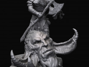 Kratos with the head of daudi 3d print model 3D 打印模型
