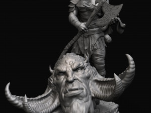 Kratos with the head of daudi 3d print model 3D 打印模型