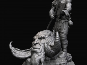 Kratos with the head of daudi 3d print model 3D 打印模型