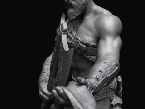Kratos with the head of daudi 3d print model 3D 打印模型
