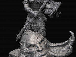 Kratos with the head of daudi 3d print model 3D 打印模型