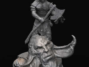 Kratos with the head of daudi 3d print model 3D 打印模型