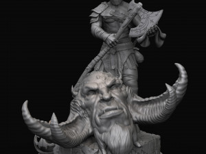 Kratos with the head of daudi 3d print model 3D 打印模型