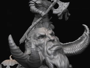 Kratos with the head of daudi 3d print model 3D 打印模型