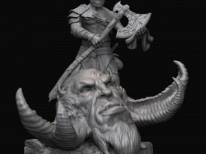 Kratos with the head of daudi 3d print model 3D 打印模型
