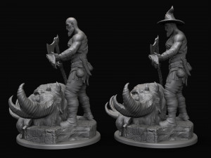 Kratos with the head of daudi 3d print model 3D 打印模型
