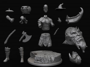 Kratos with the head of daudi 3d print model 3D 打印模型