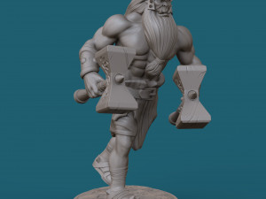 orc with two hammers 3d print model Model Cetak 3D