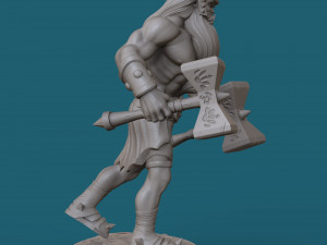 orc with two hammers 3d print model Model Cetak 3D