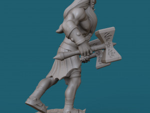 orc with two hammers 3d print model Model Cetak 3D
