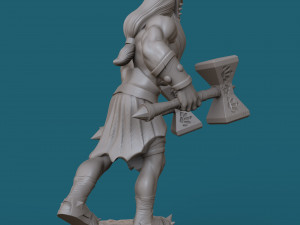 orc with two hammers 3d print model Model Cetak 3D