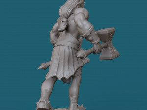 orc with two hammers 3d print model Model Cetak 3D