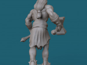orc with two hammers 3d print model Model Cetak 3D