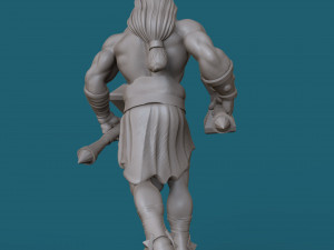 orc with two hammers 3d print model Model Cetak 3D