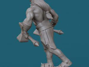 orc with two hammers 3d print model Model Cetak 3D