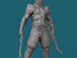 orc with two swords 3d print model Modelo de Impressão 3D