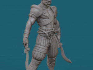 orc with two swords 3d print model 3D Принт Модель