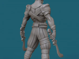 orc with two swords 3d print model 3D Print Model