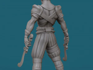 orc with two swords 3d print model 3D Print Model