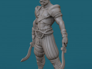 orc with two swords 3d print model 3D Принт Модель