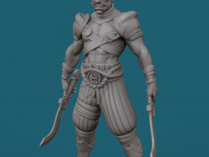 orc with two swords 3d print model 3D Принт Модель
