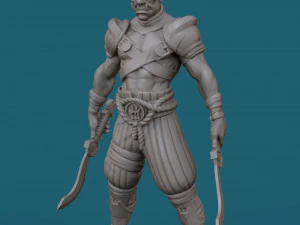 orc with two swords 3d print model 3D Print Model