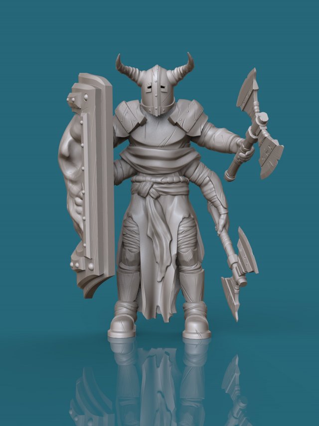 four-armed orc knight 3d print model 3D Print Model .c4d .max .obj .3ds .fbx .stl .blend 