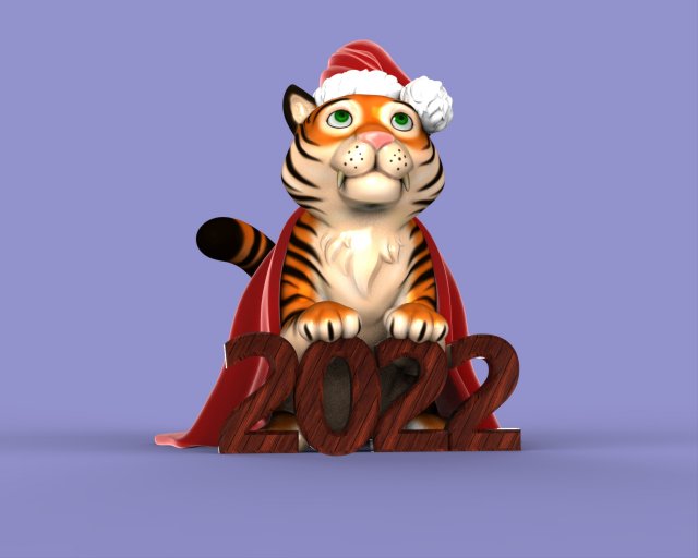cute and chubby tiger 2022 3d print model 3D Принт Модель .c4d .max .obj .3ds .fbx .stl .blend 
