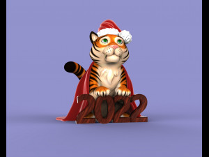 cute and chubby tiger 2022 3d print model 3D Принт Модель