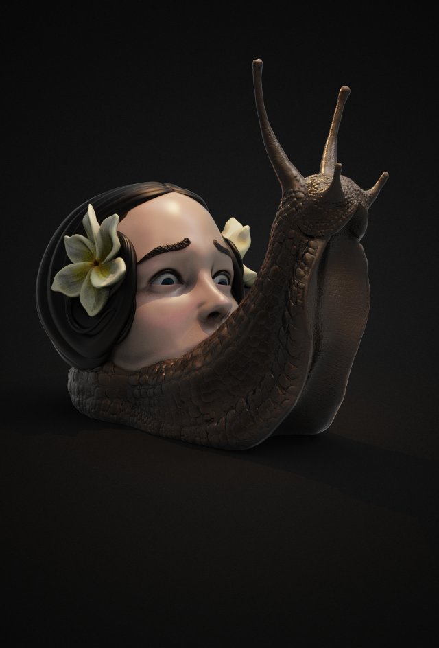 horror snail 3d print model 3D Принт Модель .c4d .max .obj .3ds .fbx .stl .blend