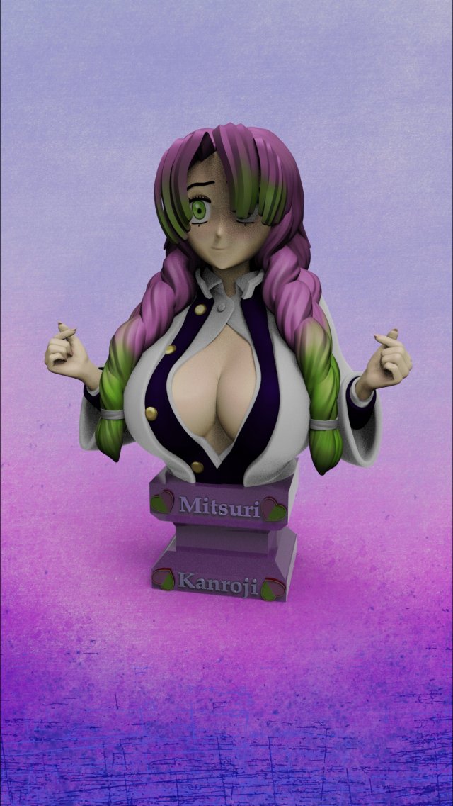 Mitsuri Kanroji from Kimetsu no Yaiba 3D print model Modello di stampa 3D .c4d .max .obj .3ds .fbx .stl .blend 