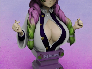 Mitsuri Kanroji from Kimetsu no Yaiba 3D print model Modello di stampa 3D