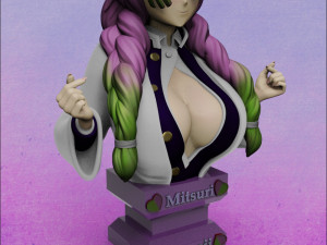 Mitsuri Kanroji from Kimetsu no Yaiba 3D print model Modello di stampa 3D