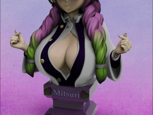 Mitsuri Kanroji from Kimetsu no Yaiba 3D print model Modello di stampa 3D