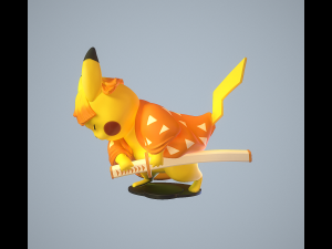 Zenitsu Pikachu Model do druku 3D