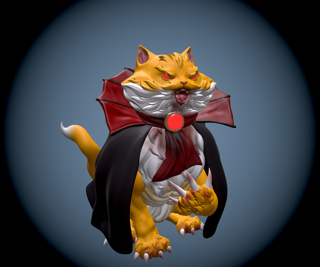 Vampire cat Modelo de impresión 3D .c4d .max .obj .3ds .fbx .stl .blend 