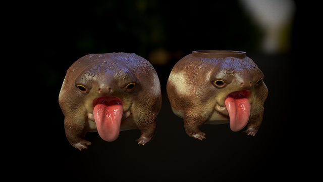The cookie or sweets jar and the miniature of chubby frog 3D print model Modelo de Impressão 3D .c4d .max .obj .3ds .fbx .stl .blend 