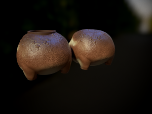 The cookie or sweets jar and the miniature of chubby frog 3D print model Modelo de Impressão 3D