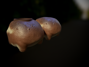 The cookie or sweets jar and the miniature of chubby frog 3D print model Modelo de Impressão 3D